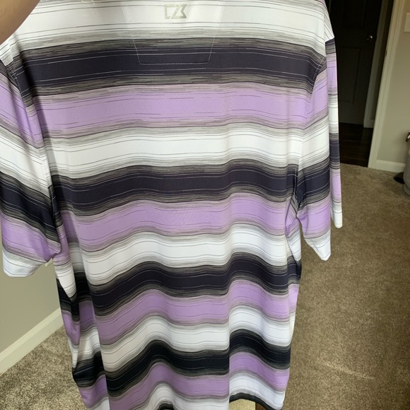 Large, purple, black and white cutter& buck polo - Picture 5 of 5